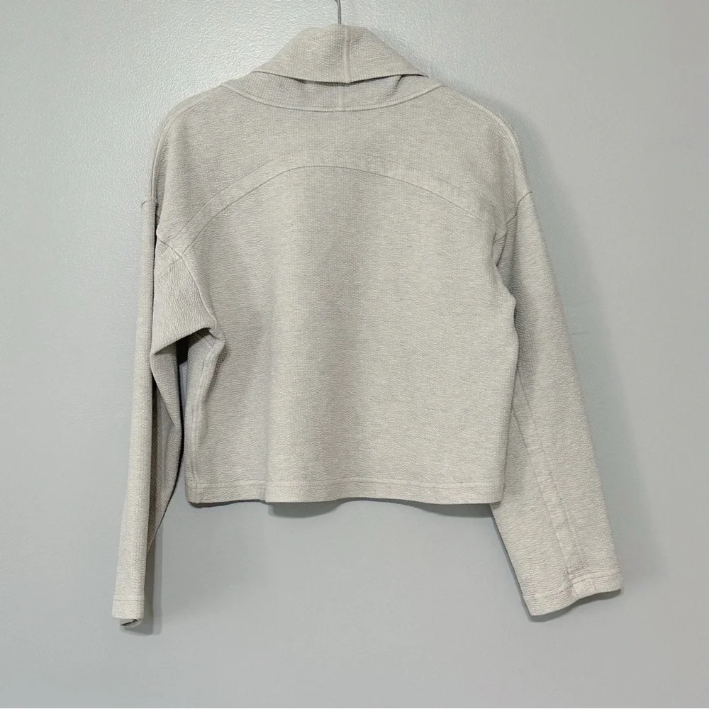 Lululemon Ribbed Funnel Neck Pullover Heathered‎ White Opal Size Xs/S